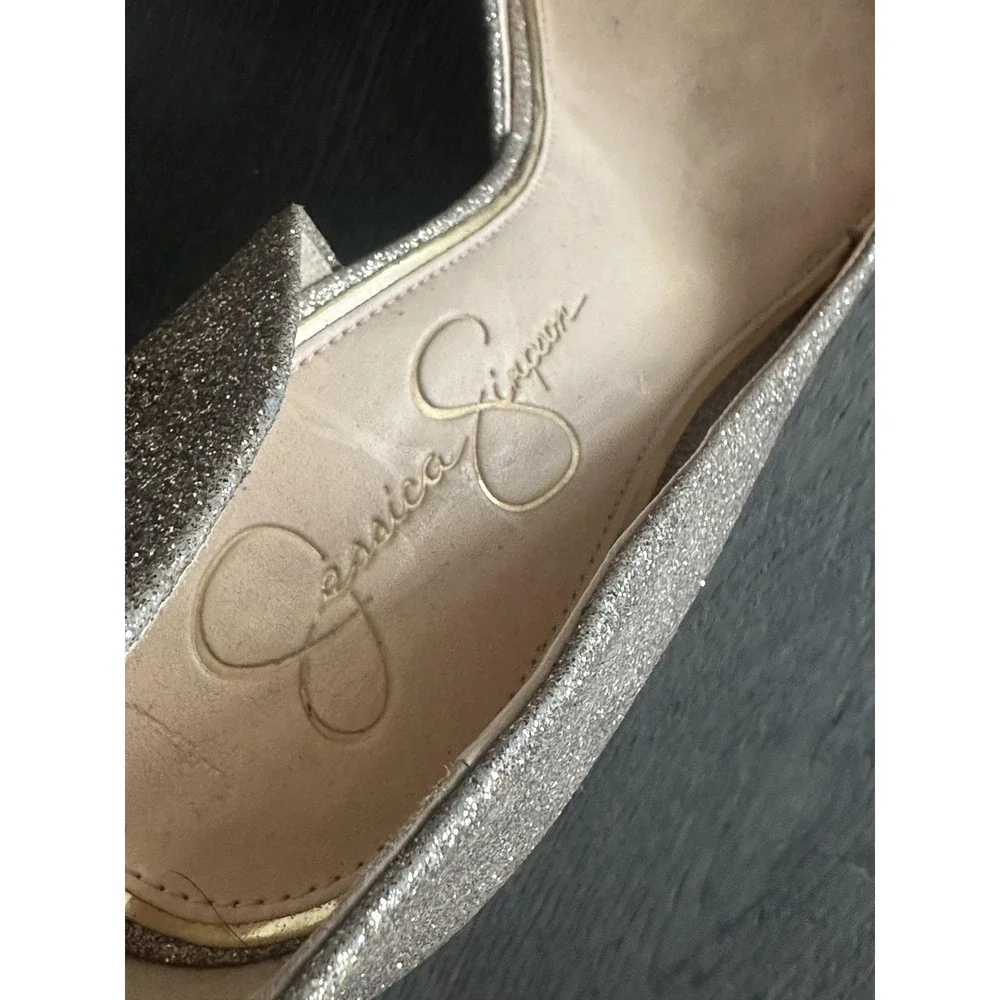 Jessica Simpson Shoes Womens‎ Size 10 Gold Glitter D'Orsay Pointed Toe Pumps